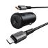 Mcdodo CC-7492 30W 1C PD Fast Car Charger+ 36W C to Lighting Cable 1.2m - Black